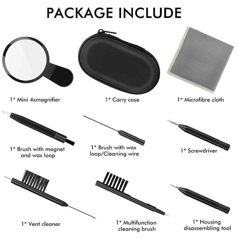 1 Set Hearing Aid Cleaning Tool Hearing Aids Cleaning Kit Brush Vent Cleaner Cleaning Wire With Magnet And Wax Loop Cleaning Set