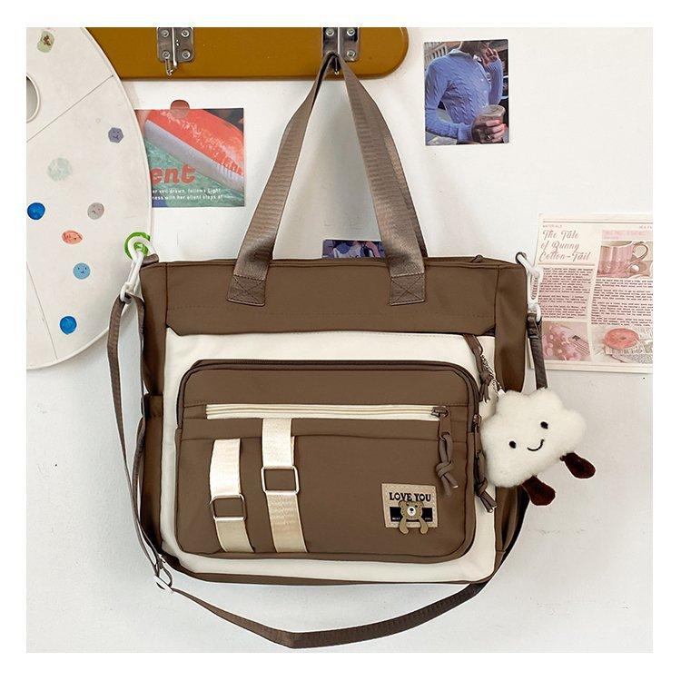 Schoolbag Mori ins Simple contrasting colors Large capacity High value Versatile schoolbag Junior high school students College students Backpack