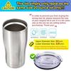 Reusable replacement lid 2-pack Yeti tumbler similar diameter 3.2 inches spill-resistant 20 10 ounces AICMEI Lid-20OZ