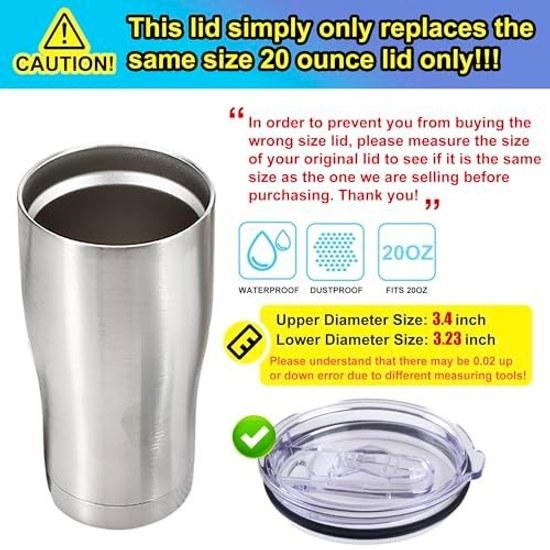 Reusable replacement lid 2-pack Yeti tumbler similar diameter 3.2 inches spill-resistant 20 10 ounces AICMEI Lid-20OZ