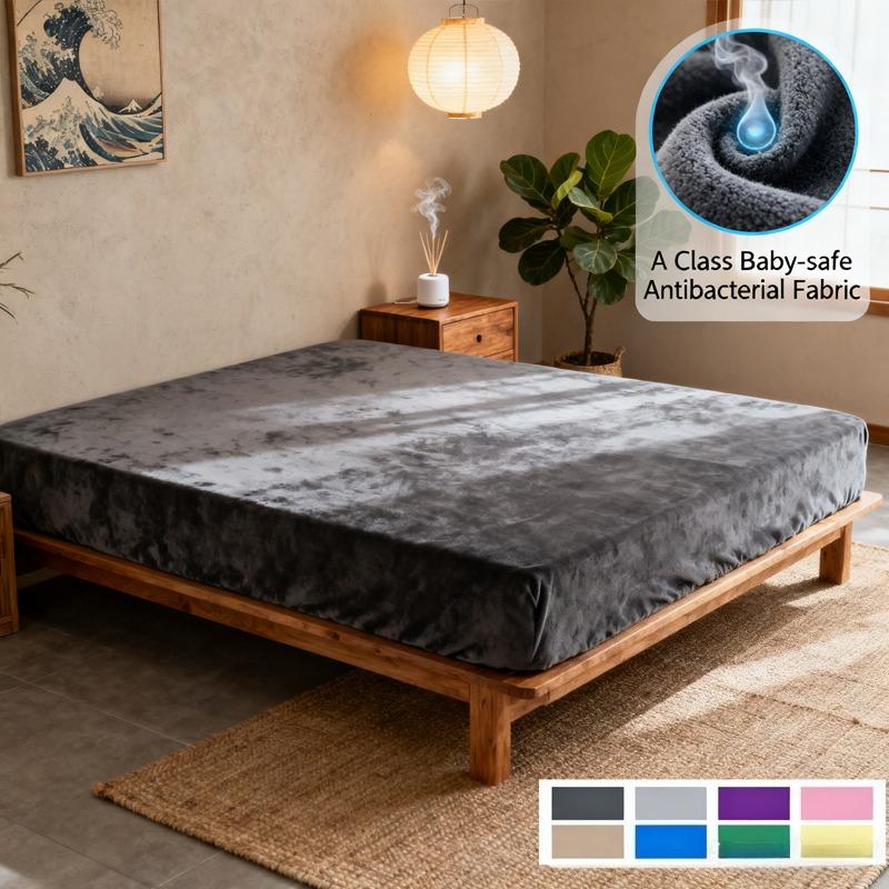 Soft Plush Warm Mattress Cover Winter Velvet Material Fitted Sheet Thickened Warm Bed Cover Mattress Protector Multiple Sizes