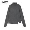 Women's High-Neck Long-Sleeve Wool Blend Knit Sweater