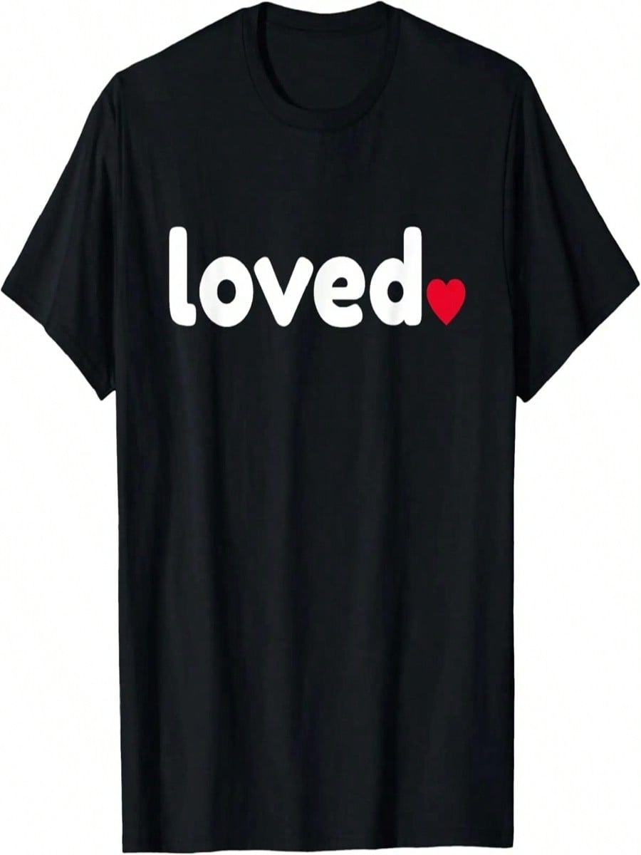 Loved Red Heart Cool Funny Valentines Day Gift For Women Men T-Shirt S разноцветный