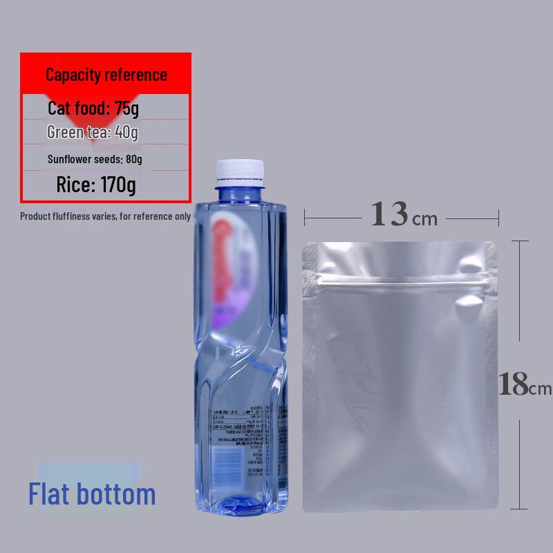 Thickened Aluminum Foil Zipper Bag: Flat Bottom, Moisture & Light-Proof, Self-Sealing for Tea & Food Storage