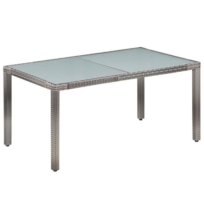 VidaXL Mobilier à dîner de jardin 7pcs et coussins Résine tressée Gris