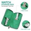 Handmade Genuine Leather 2 Slots Watch Case for Women Zipper Men Watch Storage Pouch Watch Collection Display Box Travel Watch Bags