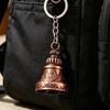 Keychain Pendant Traditional Pattern Retro Bell Design Crisp Ringing Sound Key Holder with Metal Key Ring Backpacks Suitcases Accessory