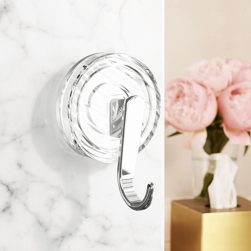 3PCS Durable Waterproof Suction Cup Hooks Detachable Plastic Wall Hook Punch-Free Heavy Duty Shower Wall Hanger Kitchen