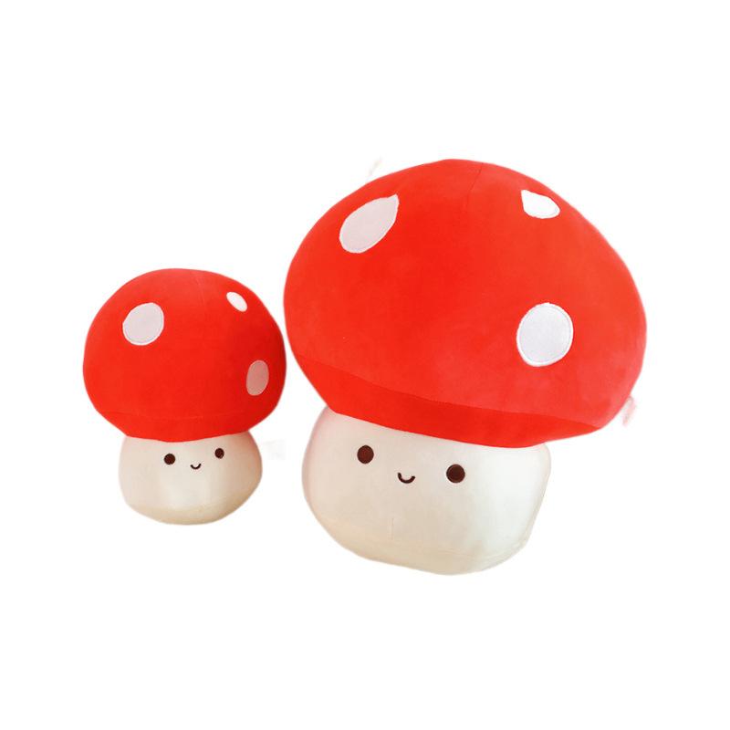 Cute Simulated Mushroom Throw Pillow Plush Toy Doll Red Umbrella Umbrella Small Mushroom Doll Children Soothing Doll