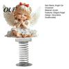 Angel Elf Car Ornaments Girl Spring Ornament, 2D Double Sided Acrylic Dashboard Bouncing Praying Decor with Adhesive Base, Cute Figurine for