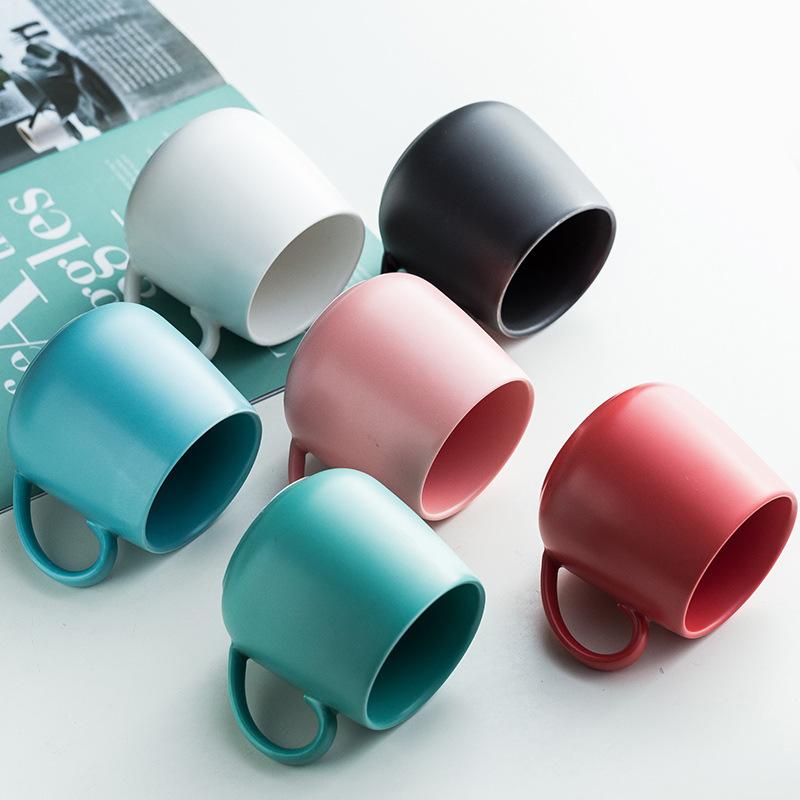 Ceramic Coffee Mug Creative Matte Pure Color Coffe Mugs Tumbler Cup Tea Milk Latte Porcelain Novelty Tumblers Cute Cups