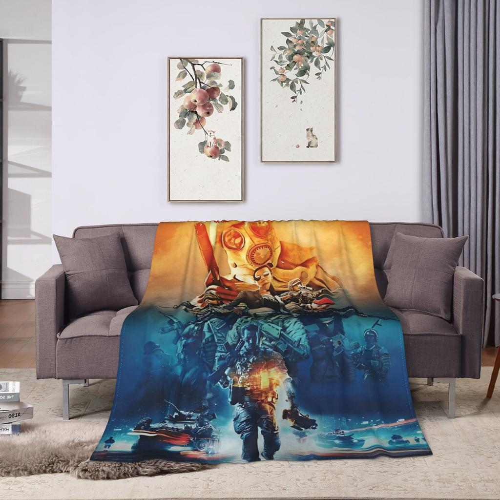 Battlefield 2042 Game Flannel Blankets Soft Warm Throw Blanket for Couch Bed Travel Print Bedspread Sofa Bed Cover