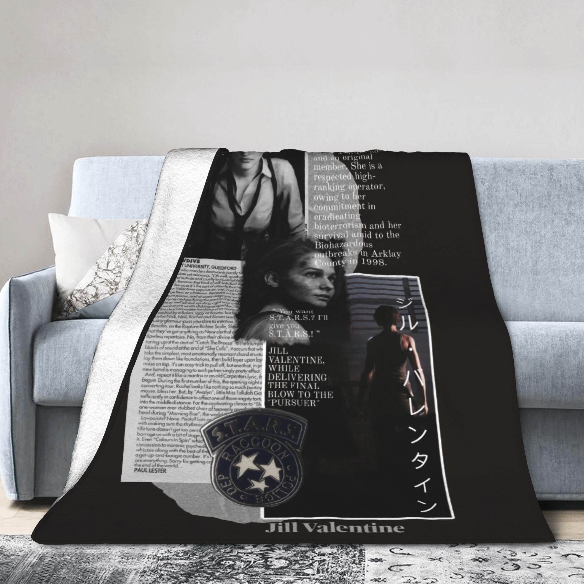 Residents Evils Jill Valentine Plush Blanket Girls Boys Flannel Throw Blanket For Living Room Super Warm Custom DIY Bedspread 75X95CM
