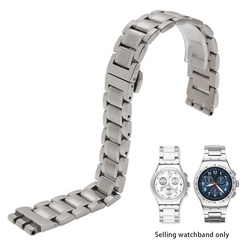 

17 мм Для женских часов Swatch Белый керамический браслет Высококачественный ремешок из нержавеющей стали YGS716 YAS100 YLS141 Женский браслет 17mm