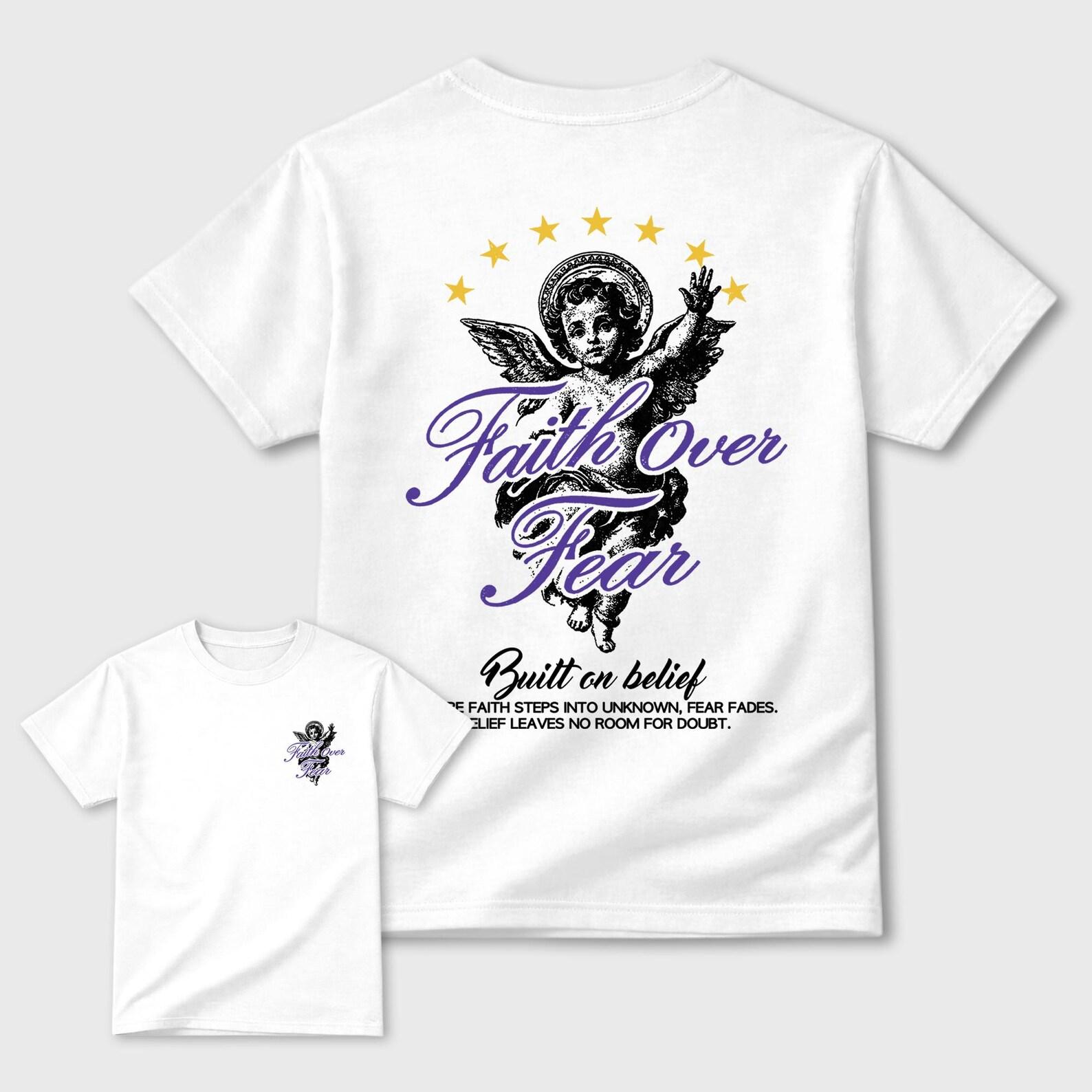 Faith Over Fear graphic tee. Streetwear Brand Graphic T-Shirt. 4s Lakeshow S