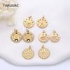 2026 New 14k Gold Plated Round Charms Pendants Accessories For DIY Jewelry Making