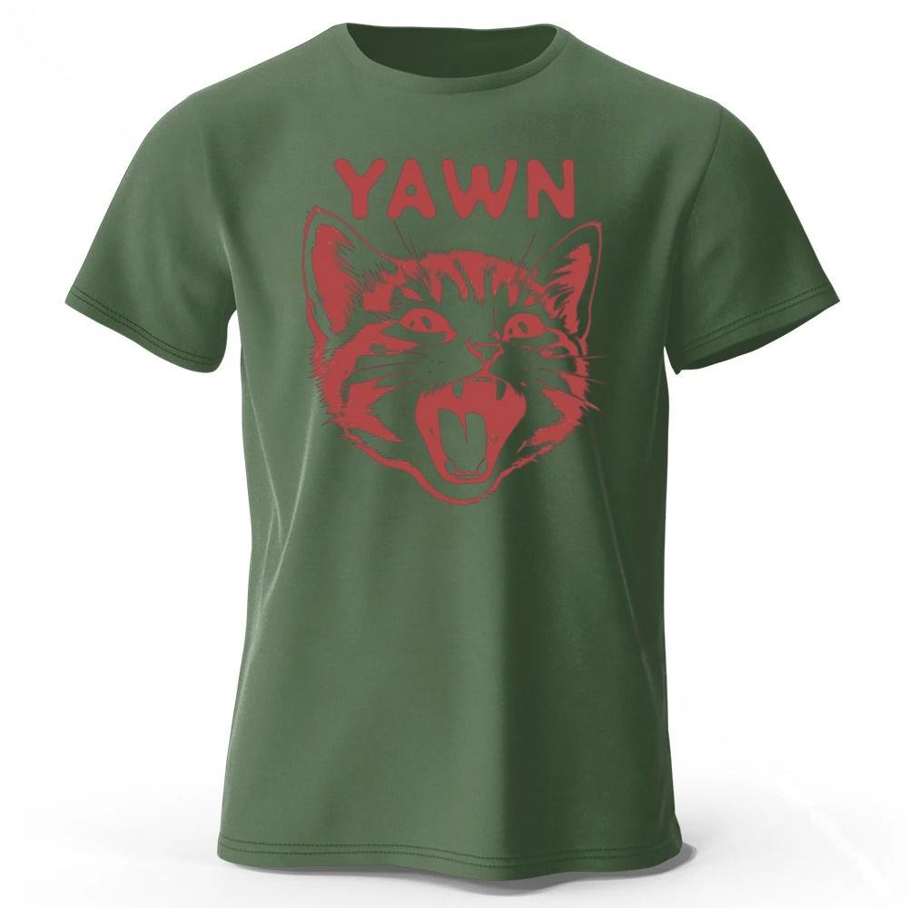 New Trendy Lazy Cat Cotton Short Sleeved Men Daily Sports Fitness Running Top Soft and Breathable Oversized Loose Casual Tshirt