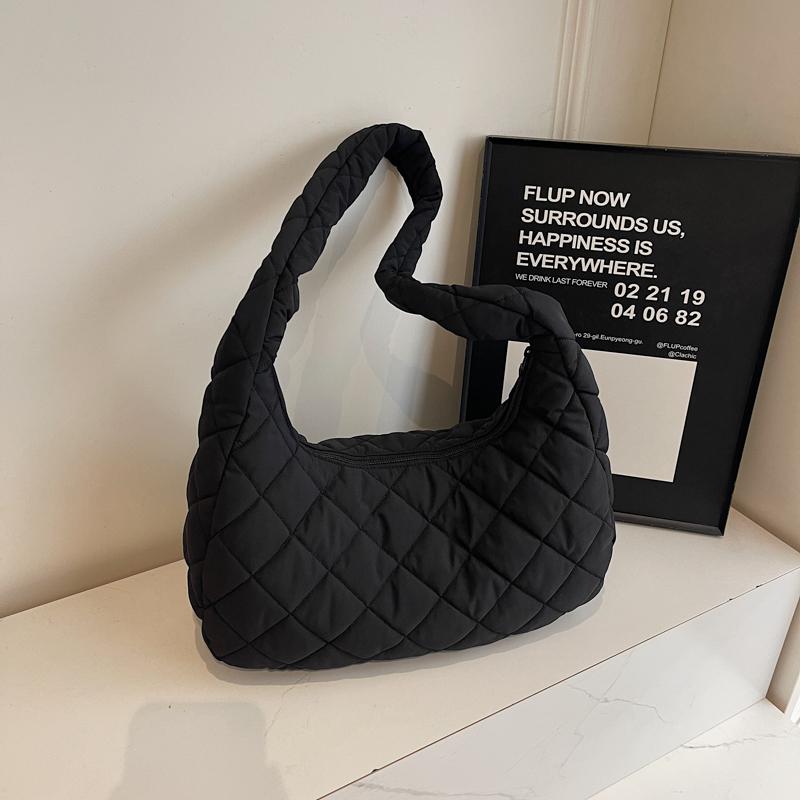 Diamond Embroidery Tote Bag Shoulder Bag Women Solid Color Large Capacity Crossbody Bag