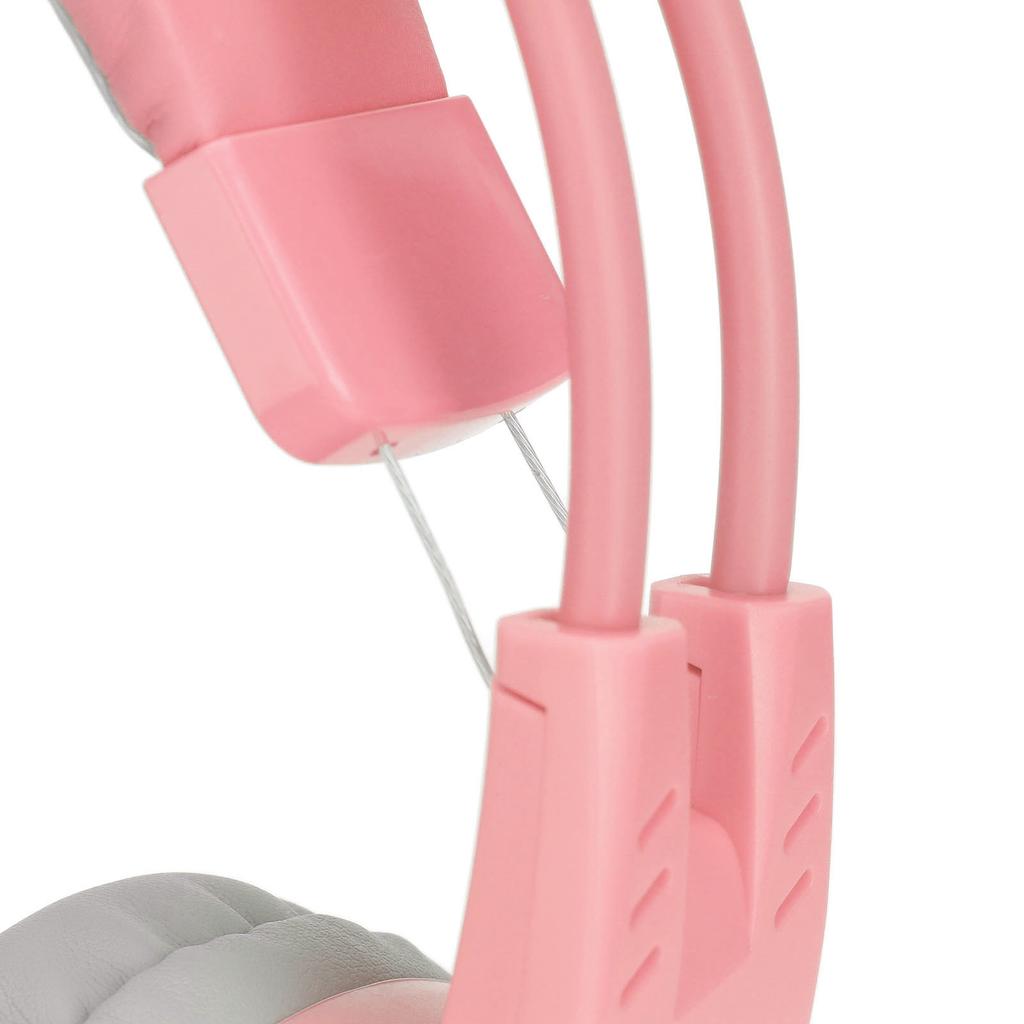 SY 5 Cat Ear Gaming Headset USB+3.5mm Plug Gaming Headphone Supports Volume Adjustment Microphone  (Pink )