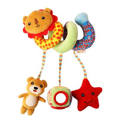 Baby, Kleinkinder, Kinderwagen, Autositz-Spielzeug, Babybett, Kinderwagen, geeignet für Kinderwagen, Kinderbett, Plüschtier für Kinder, spiralförmiges Aktivitätsspielzeug mit Rasseln und BB-Quietscher