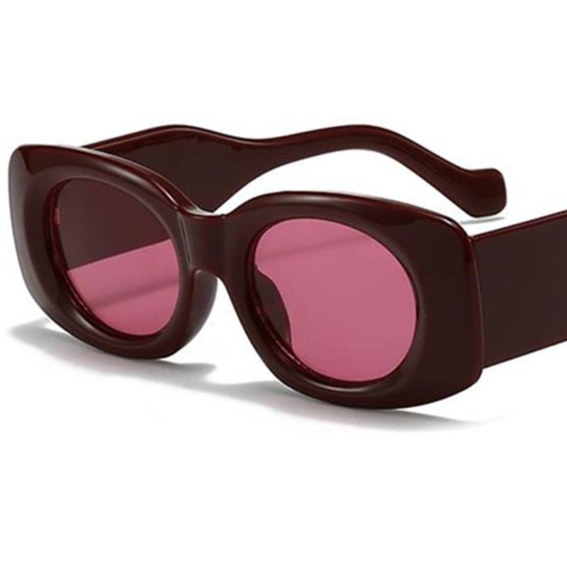 Fashion Sun Glasses Anti-UV Spectacle Square Google Personality Small Frame Ornamental Women Wide Temples Sunglasses