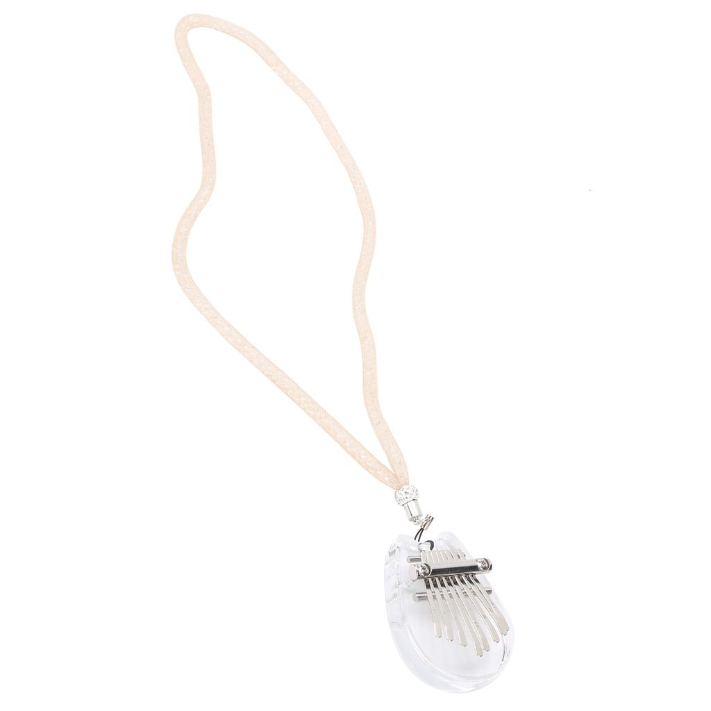 8 Tone Kalimba Crystal Thumb Piano Mini Portable Acrylic Musical Instrument Toy with Lanyard