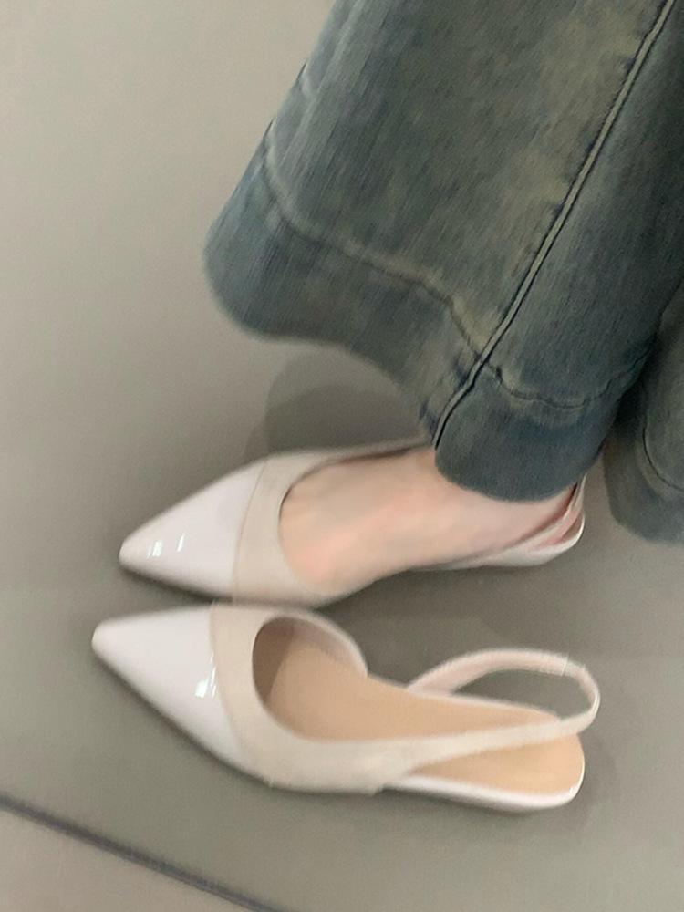 French Temperament Bag Head Sandals Female 2025 New Flat-bottomed Fairy Wind Gentle Pointed Single Shoes