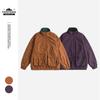 ANGN Unisex Reversible Stand Collar Windbreaker Jacket - Casual Spring/Autumn Outerwear, Trendy and Loose Fit (CK122)