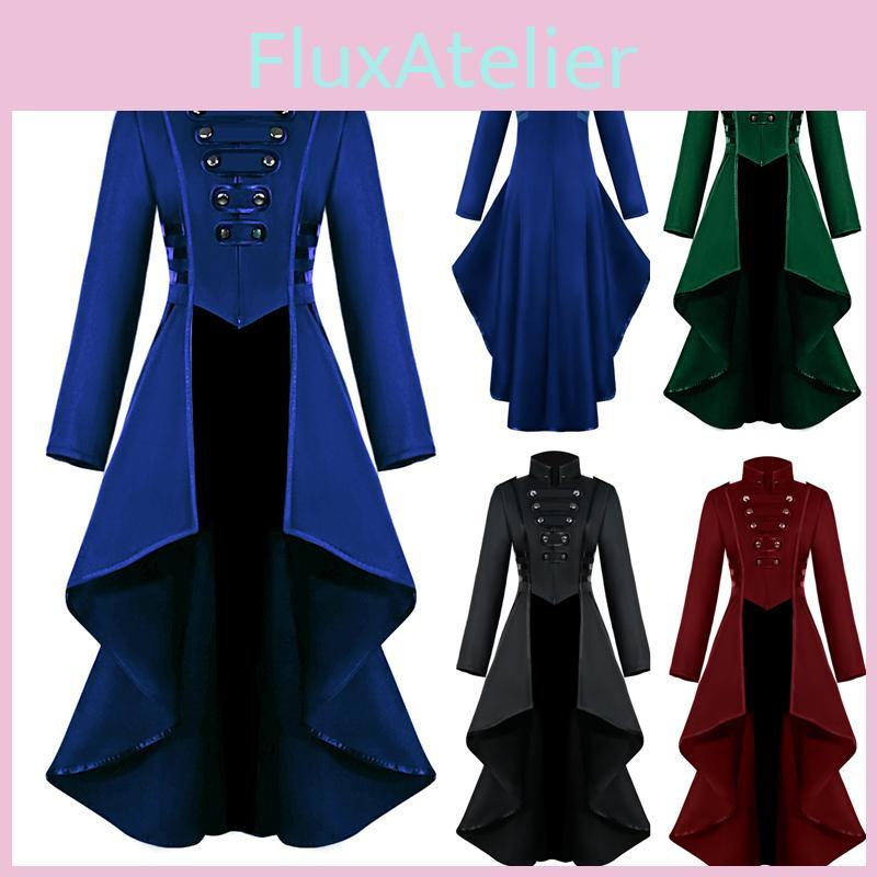 Elegant Women Vintage Medieval Tuxedo Gothic Tailcoat Perfect For Cosplay Costume