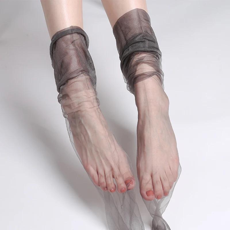 Yiran Sexy Lingerie Women's 8 Colors 5D Ultra Thin Pure Nylon Non-Elastic Long Medias Transparent Foot Shaped Thigh High Stockings Sexy Temptation Cm