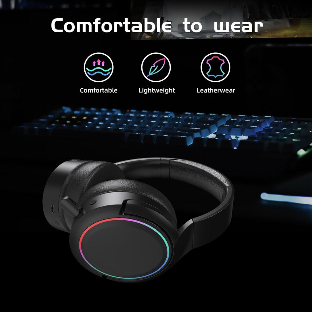 Wireless Headset 2.4G 5.1 Wireless Dual Mode Stereo Noise Cancelling Over Ear Integrated Gaming Headset