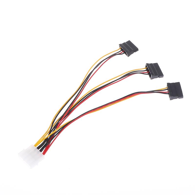 4Pin Ide To 3 Serial Ata Sata Power Splitter Extension Cable Connectors Computer