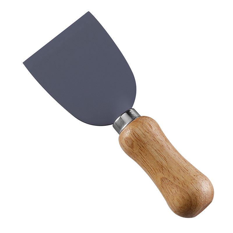 Rubber Wood Handle Cheese Knife Set: Stainless Steel, Western Style, Includes Cheese Knife, Butter Spreader, Bread Knife.