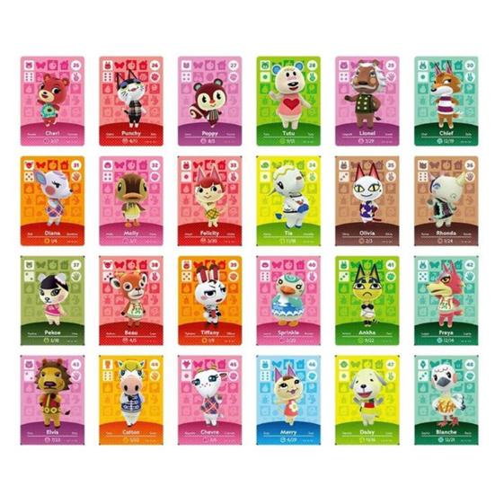 24Pcs Animal Crossing And Play Lovely Cards Plug Characteristics Quick Response Animal Crossing