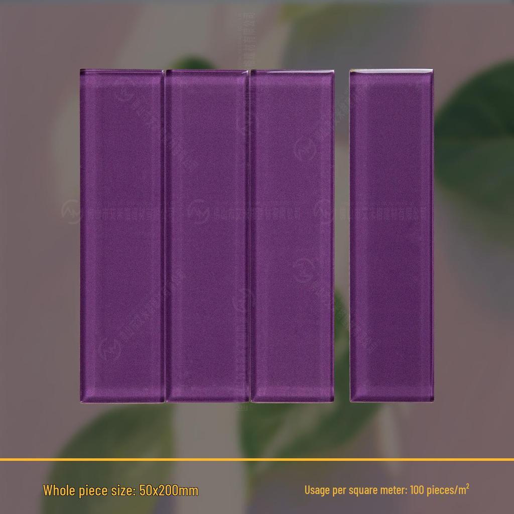 Dopamine Glass Handmade Tile: 50x200mm for Bathroom, Kitchen, Bar, and Shop Walls