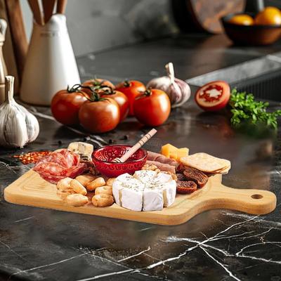 Wurstplatte Käseserver Holz Quadratisch Fleischplatte mit Besteck und Danke-Etikett für Hochzeit Weihnachten Wohnung Zuhause