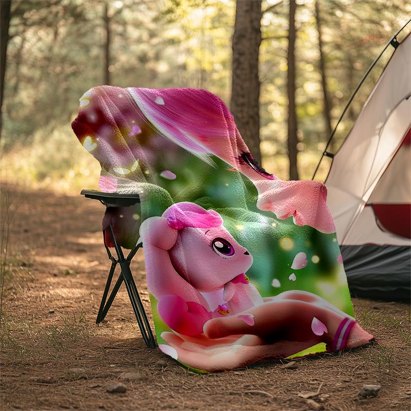 1pc Catch Teenieping Magic Sweethear6 Theme Blanket - Digital Print, Polyester, Cozy for All Seasons, Perfect for Outdoor, and Travel