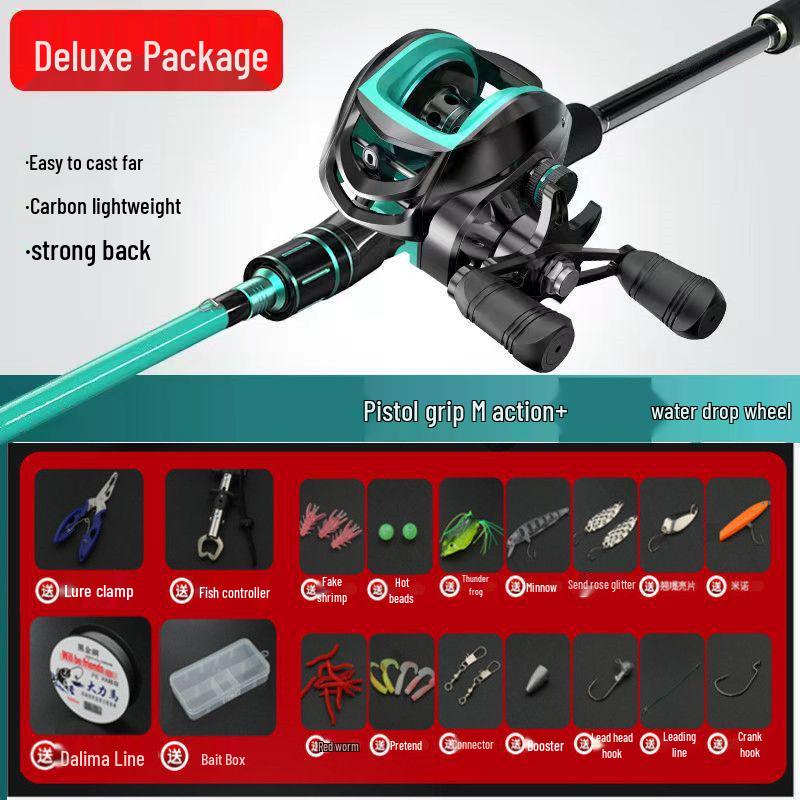 Complete Long Cast Sea Fishing Rod Set with Anti-Explosion Line and Spinning Reel for Beginners - Straight Handle Design.