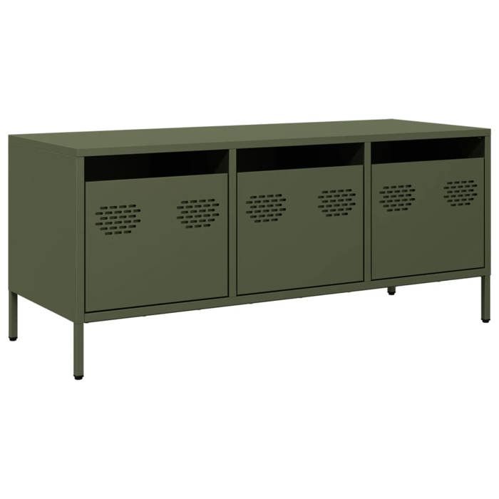 VidaXL TV Cabinet Olive Green 101.5x39x43.5 Cm Cold-rolled Steel, TV Stand, TV Sideboard, Hi-fi Cabinet, TV Bench, Cabinet In 851230
