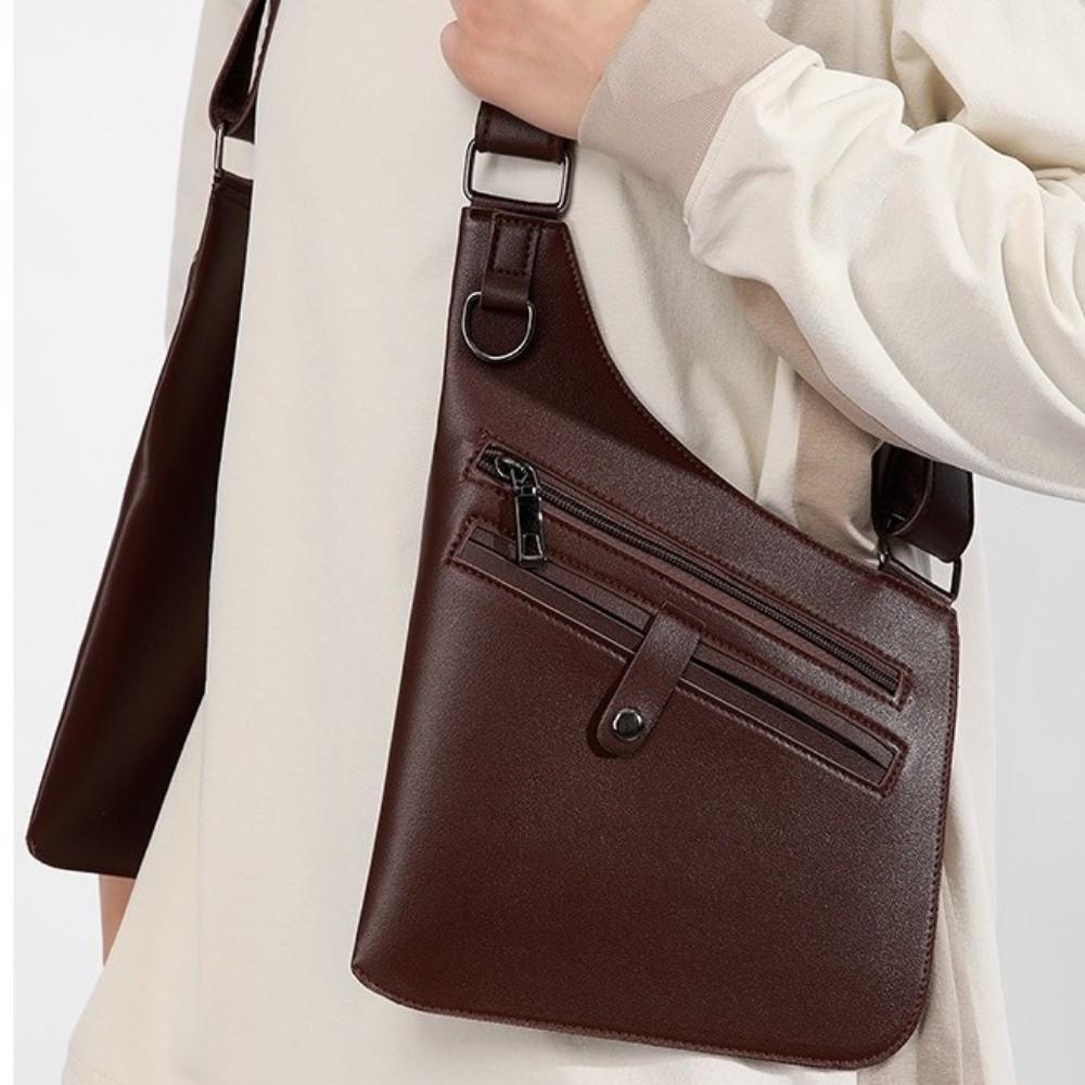 Borsa a Gilet in PU Pelle Spallacci Regolabili Cinturino Sottobraccio Tasca Portafoglio Viaggio Tempo Libero