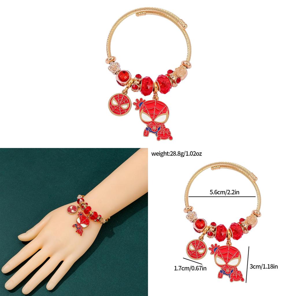 Spider Man Wristband Jewelry For Women With Alloy Pendant For Travel Gifts