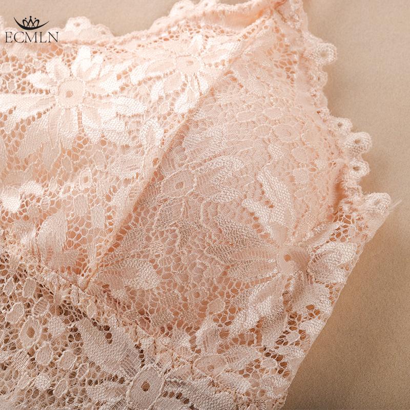 Spetsblomma Vacker Rygg BH Wrap Bröst Tubtopp Vadderad Anti-exponerings BH Damer Flickor V-ringad Camisole BH