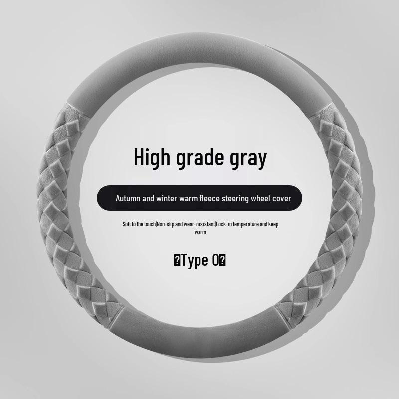 Plush Non-Slip Winter Steering Wheel Cover: Warm, High-End, Free Hand Stitching