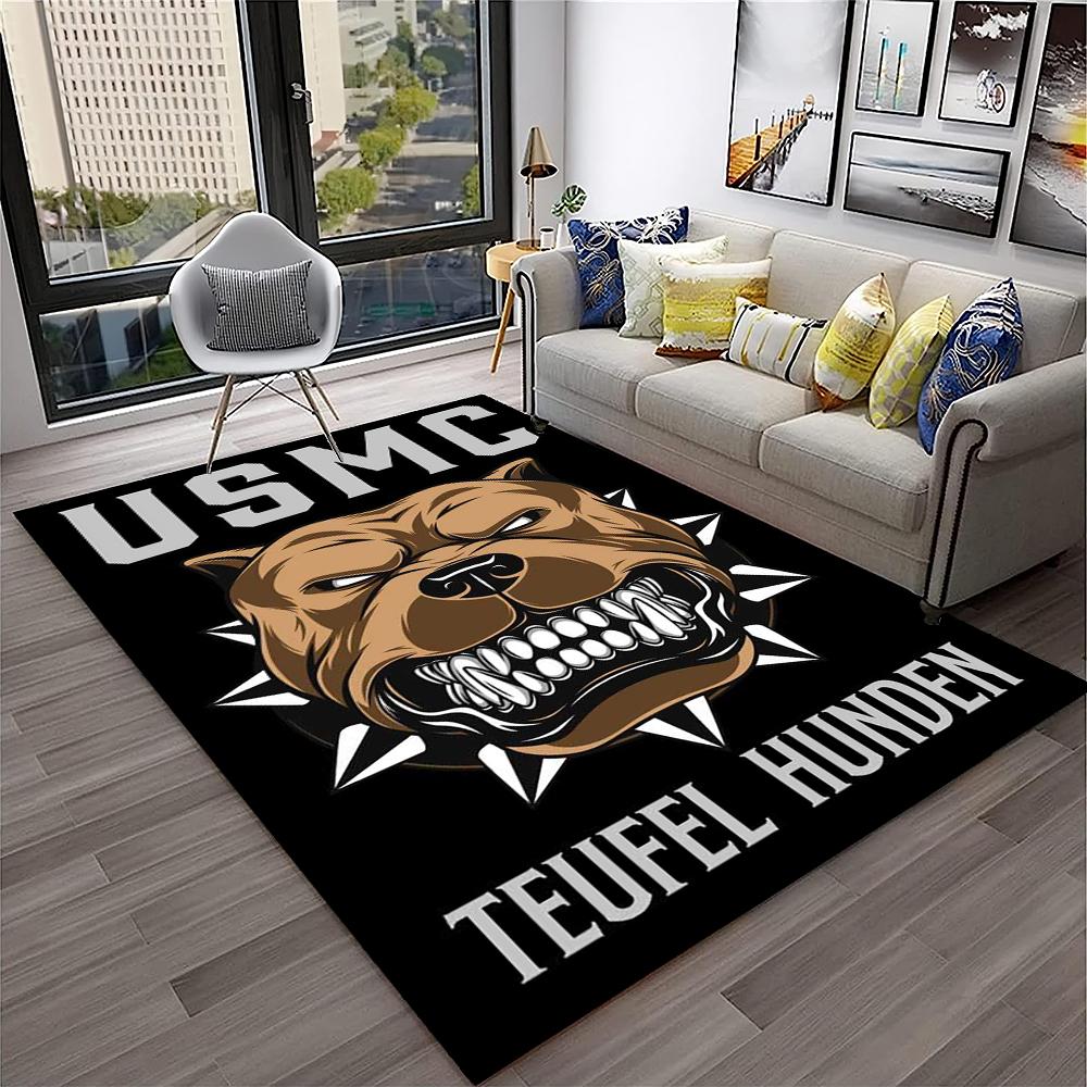 Cartoon Französisch Pit Bull Hund Haustier Teppich Teppich für Zuhause Wohnzimmer Schlafzimmer Sofa Fußmatte Dekor, Kinder Spielbereich Teppich rutschfeste Bodenmatte