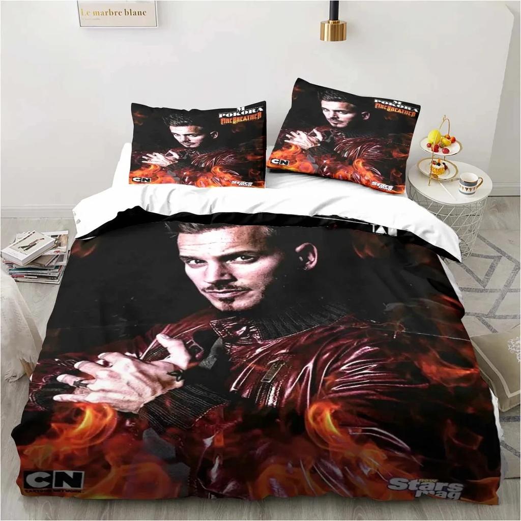 3D tisk Singer M. Pokora Ložní souprava Povlak na přikrývku Přikrývka Ložní souprava Povlak na přikrývku Povlak na polštář, Velikost King Queen Twin Pro chlapce Dívky Dospělé