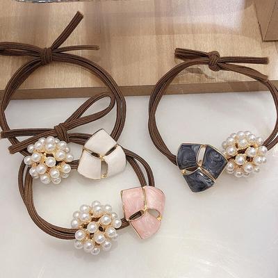 Enamel Marble Pearl Flower Hair Band 6P SET