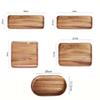 Acacia Wood Coffee Tray Decorative Wooden Tray Rectangular Kitchen Tray, Chinese Tea Set Kitchen Storage Accessories CTP001
