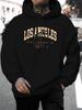 New Arrival for Summer 2026: Unisex European and American Style Casual Versatile Fashion Hooded Sweatshirt with  Los Angeles Themed Print. Features a 