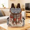 2026 New Female Ethnic Style Backpack Casual Plaid Drawstring Retro Women Large Capacity School Bag Drawstring Bucket Bag