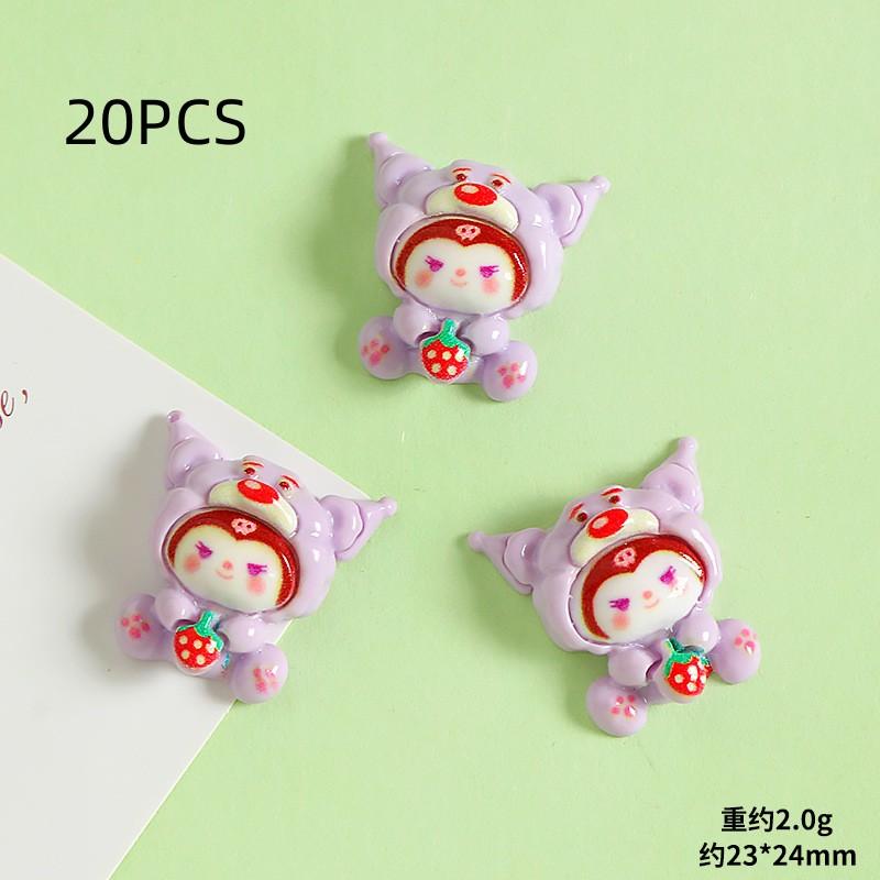 18/20PCS Cute Cartoon Animals Cream Gel DIY Handmade Phone Case Hair Clip Hole Shoes Key Chain Resin Small Accessories